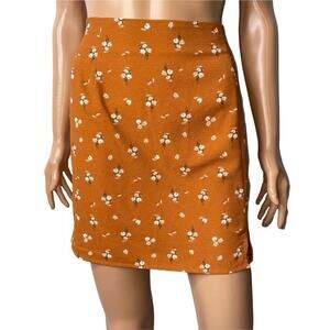 Aeropostale skirt mustard yellow and white floral pattern light weight SZ L